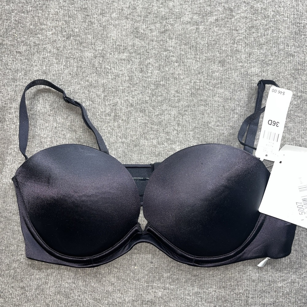 Fine lines Australia women's bra black size 36D low cut strapless